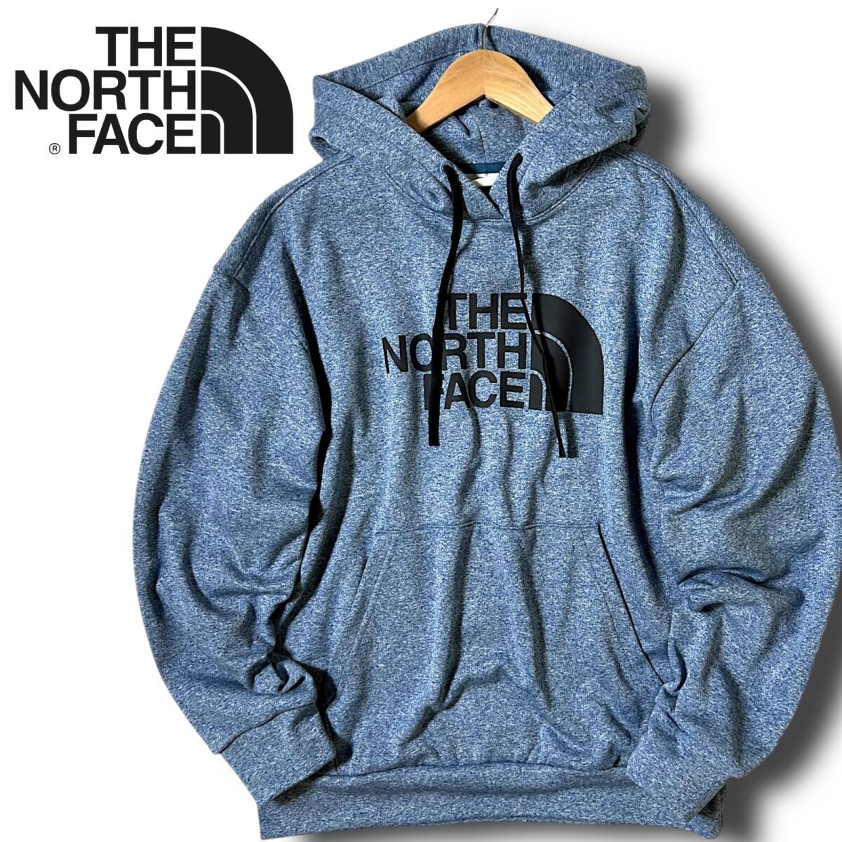 新品 THE NORTH FACE ノースフェイス ALAMO HOOD PULLOVER 裏起毛 ビッグロゴ 刺繍有 パーカー フーディ プルオーバー S 春秋冬 ◆B5952