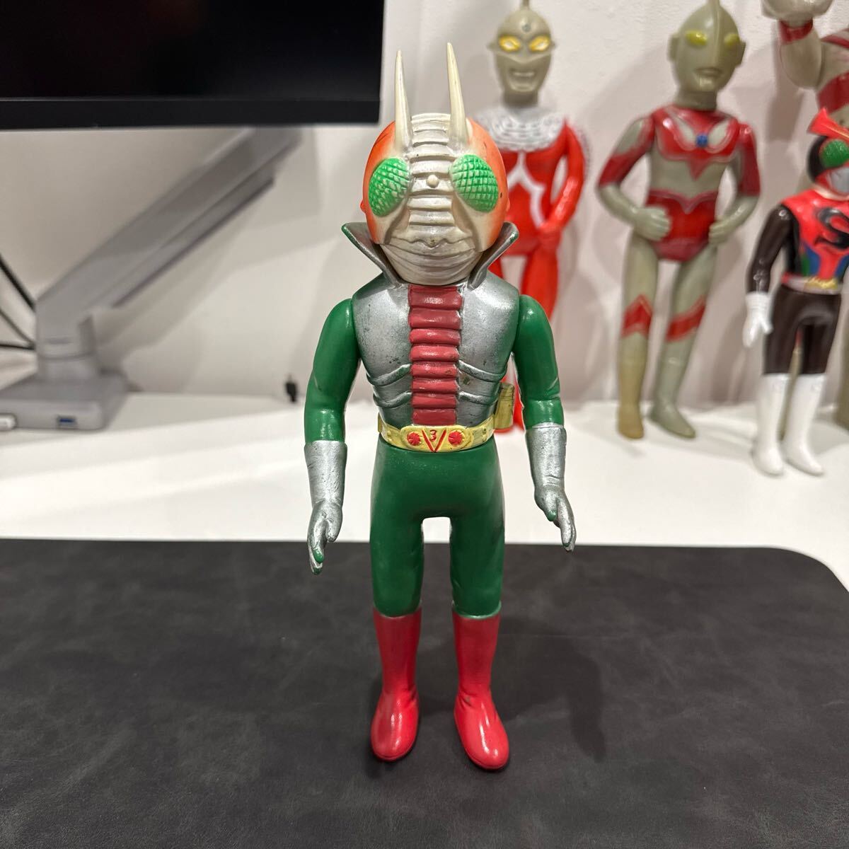 昭和レトロ 仮面ライダーV3 スーパーポンプ ソフビ 当時物 昭和レトロ 仮面ライダーV3 スーパーポンプ ソフビ 当時物