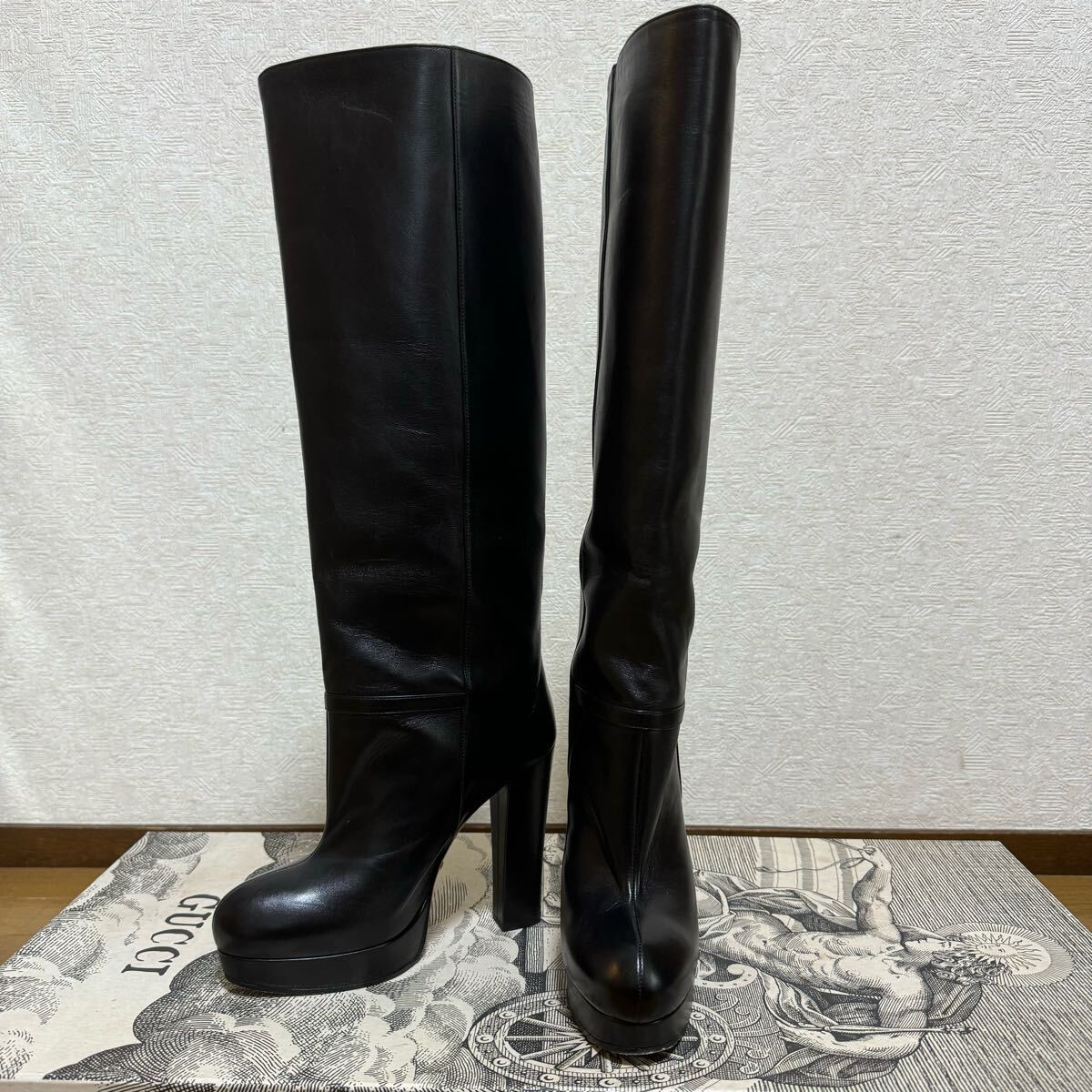 ●Gucciグッチ黒プラットフォームブーツ