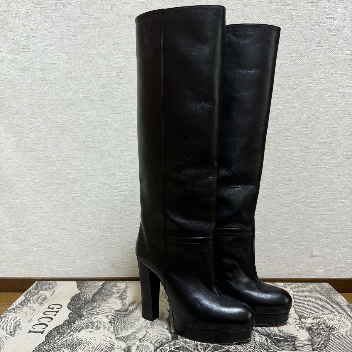 ●Gucciグッチ黒プラットフォームブーツ