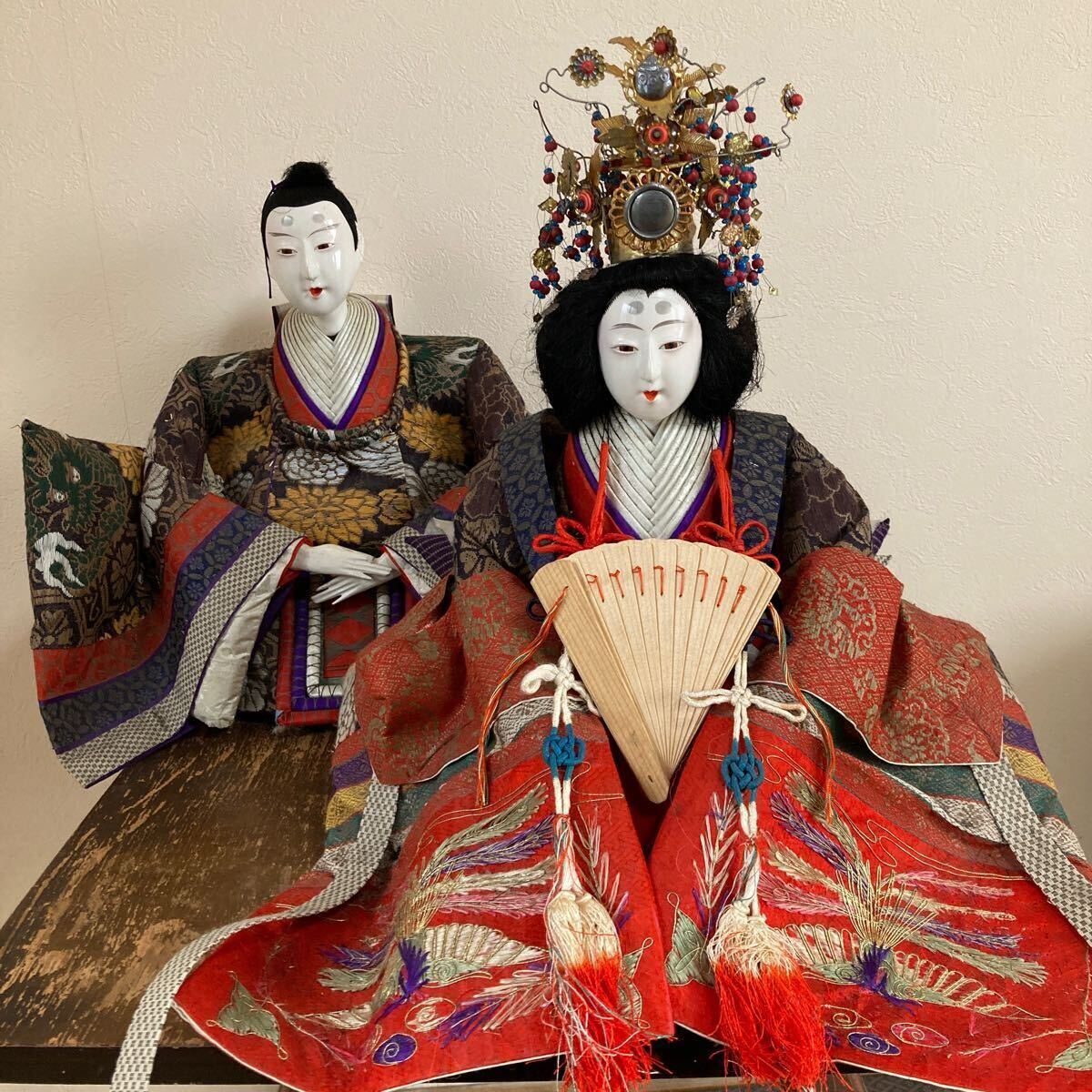 蔵出し 明治時代頃?アンティーク 大きな 雛人形 お内裏様 親王 蔵出し 明治時代頃?アンティーク 大きな 雛人形 お内裏様 親王