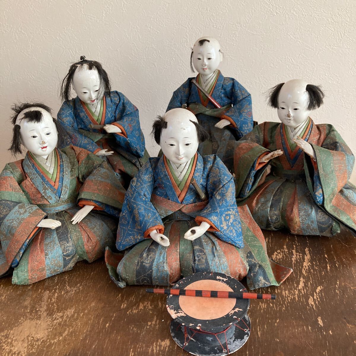 蔵出し 江戸時代 雛人形 五人囃子 アンティーク 雛道具 日本人形 蔵出し 江戸時代 雛人形 五人囃子 アンティーク 雛道具 日本人形