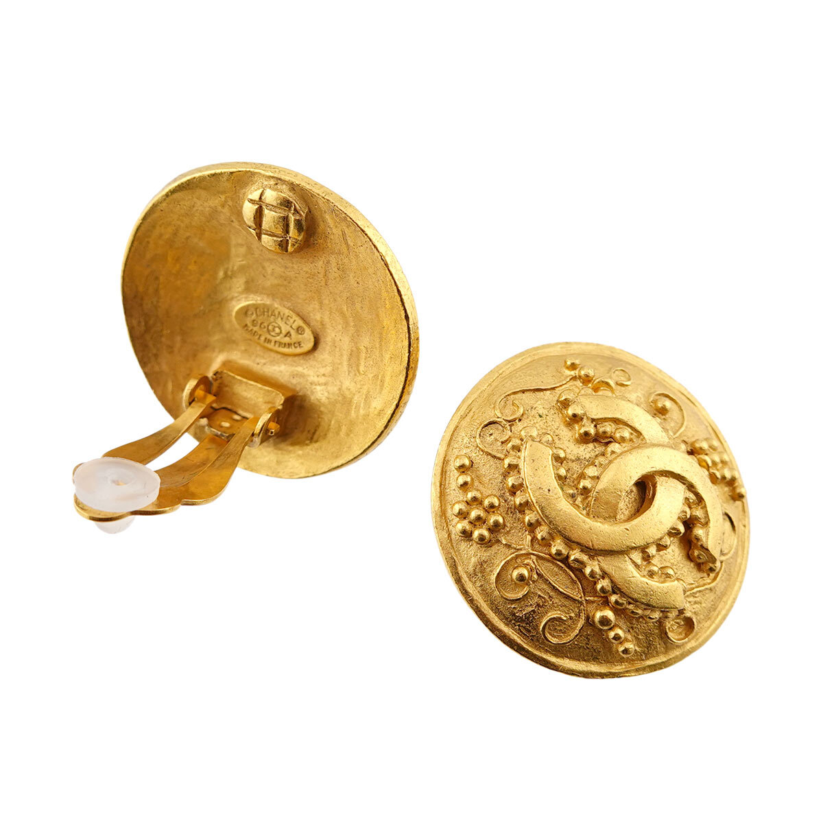 美品 シャネル CHANEL ココマーク ラウンド型 イヤリング ゴールド 96A アクセサリー ヴィンテージ Vintage Earrings 90266203