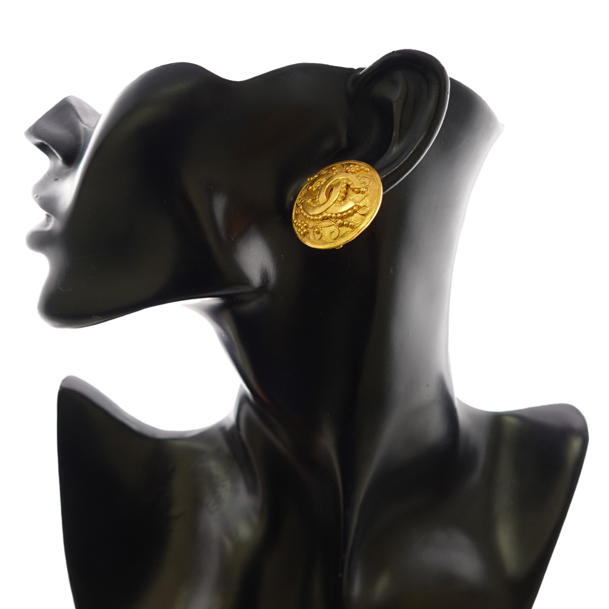 美品 シャネル CHANEL ココマーク ラウンド型 イヤリング ゴールド 96A アクセサリー ヴィンテージ Vintage Earrings 90266203