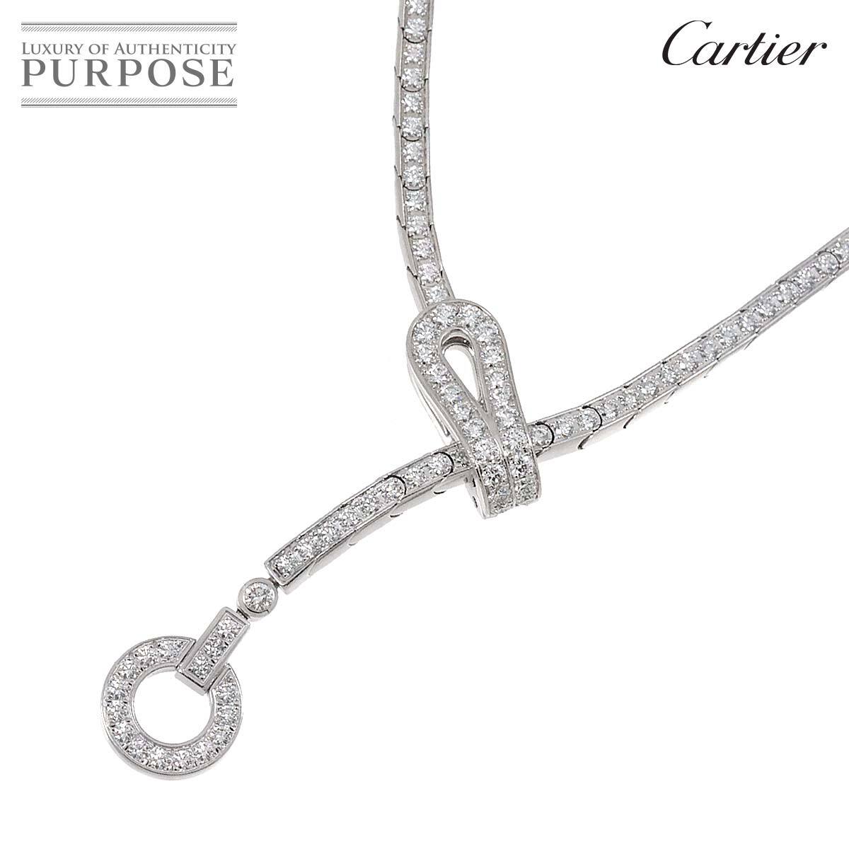 カルティエ Cartier アグラフ ダイヤ ネックレス 46cm K18 WG ホワイトゴールド 750 Necklace 90264192