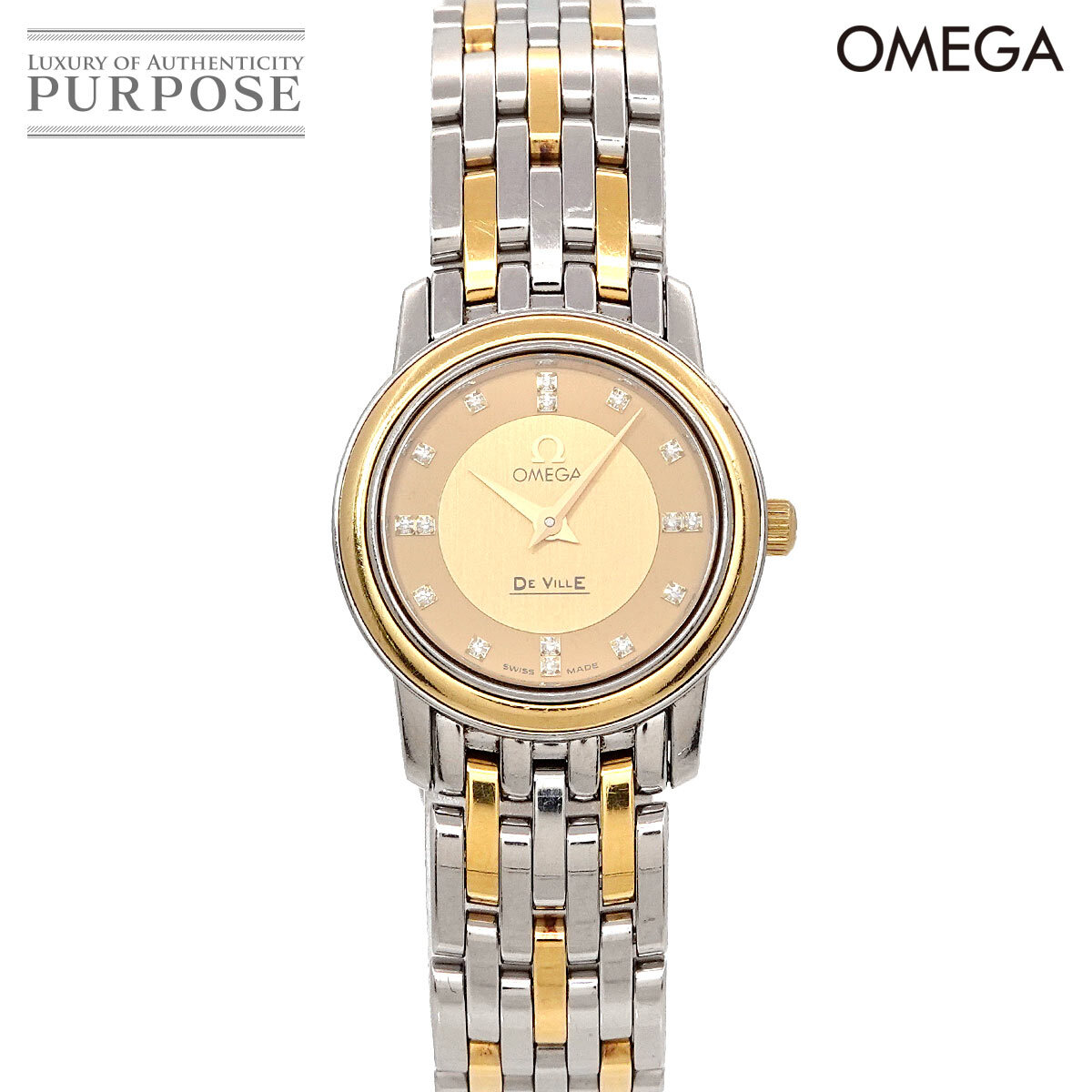  Omega OMEGA De Ville prestige комбинированный 4370 16 женские наручные часы 16P diamond Gold YG кварц часы DeVille 90269718