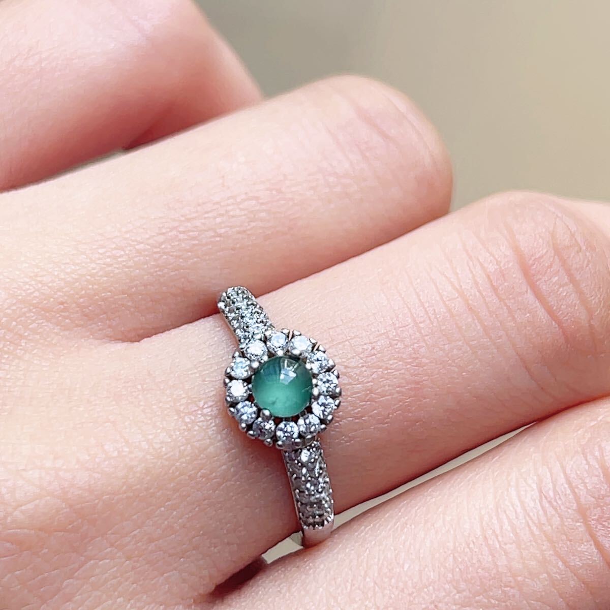 ◇s925銀印字◇ジェイド(本翡翠)◇指輪◇リング◇フリーサイズ◇天然石◇パワーストーン◇巾着袋つき◇プレゼントにも034R257_画像1