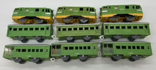 S7145☆ TOMY トミープラレール プラレール EF58 つばめ 3両編成 ３つセット 電車 動力車 鉄道模型 おもちゃ_画像6