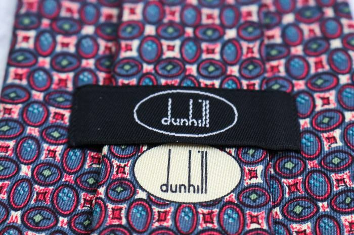 ダンヒル ブランド ネクタイ ロゴ 総柄 ドット 小紋柄 シルク PO メンズ レッド Dunhill_画像4