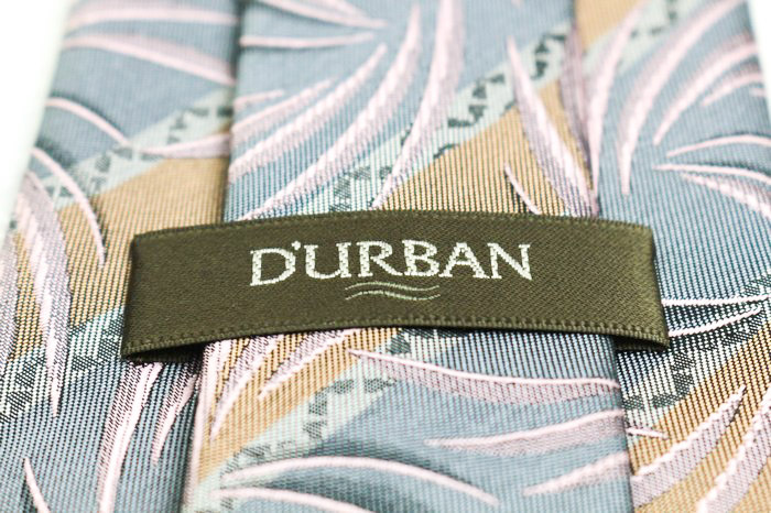 ダーバン ブランド ネクタイ ストライプ柄 パネル柄 シルク PO メンズ カーキ Durban
