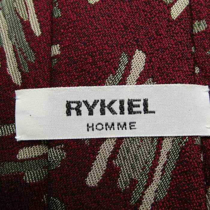 リキエル オム ブランド ネクタイ 総柄 パネル柄 シルク PO メンズ レッド RYKIEL HOMME