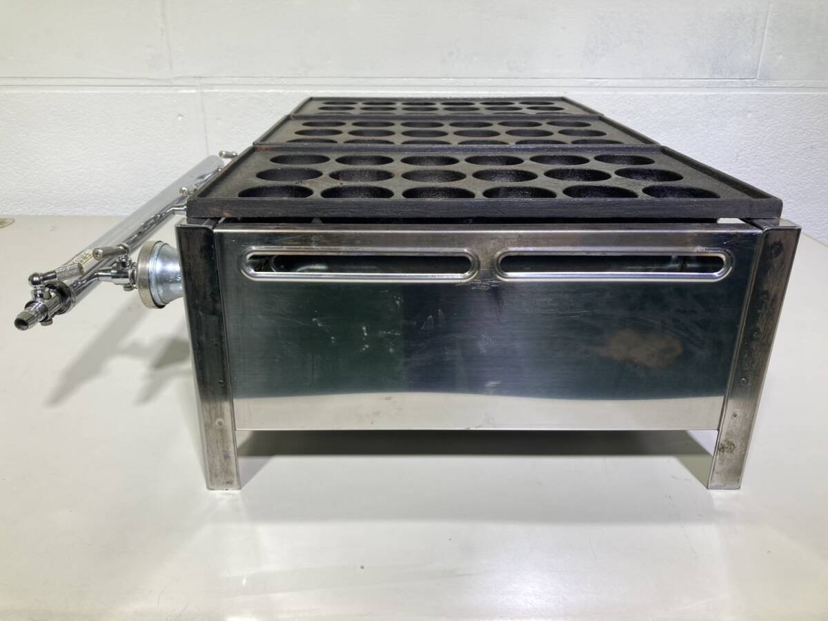 Y-30　たこ焼き器　タコ焼き器　18穴3連　54穴　業(yè)務(wù)用　都市ガス　W600×D480×H200　お祭り　屋臺【廚房市場八尾店】