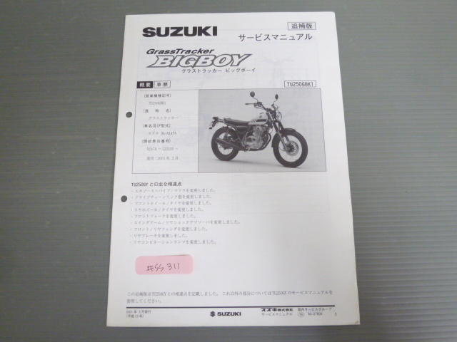 Grass Tracker Glass Tracker BIGBOY Big Boy BA-NJ47A TU250GBK1 Suzuki руководство по обслуживанию дополнение версия приложение бесплатная доставка 