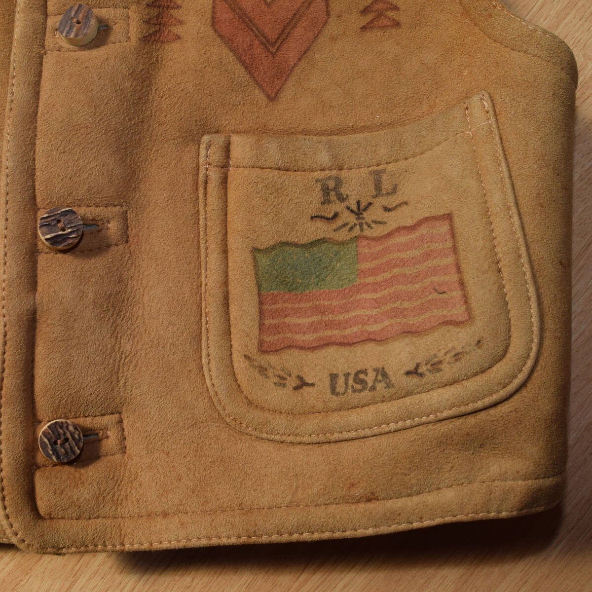 名作!USA製Old Polo Country ムートン スエード レザー ベスト 名作!USA製Old Polo Country ムートン スエード レザー ベスト