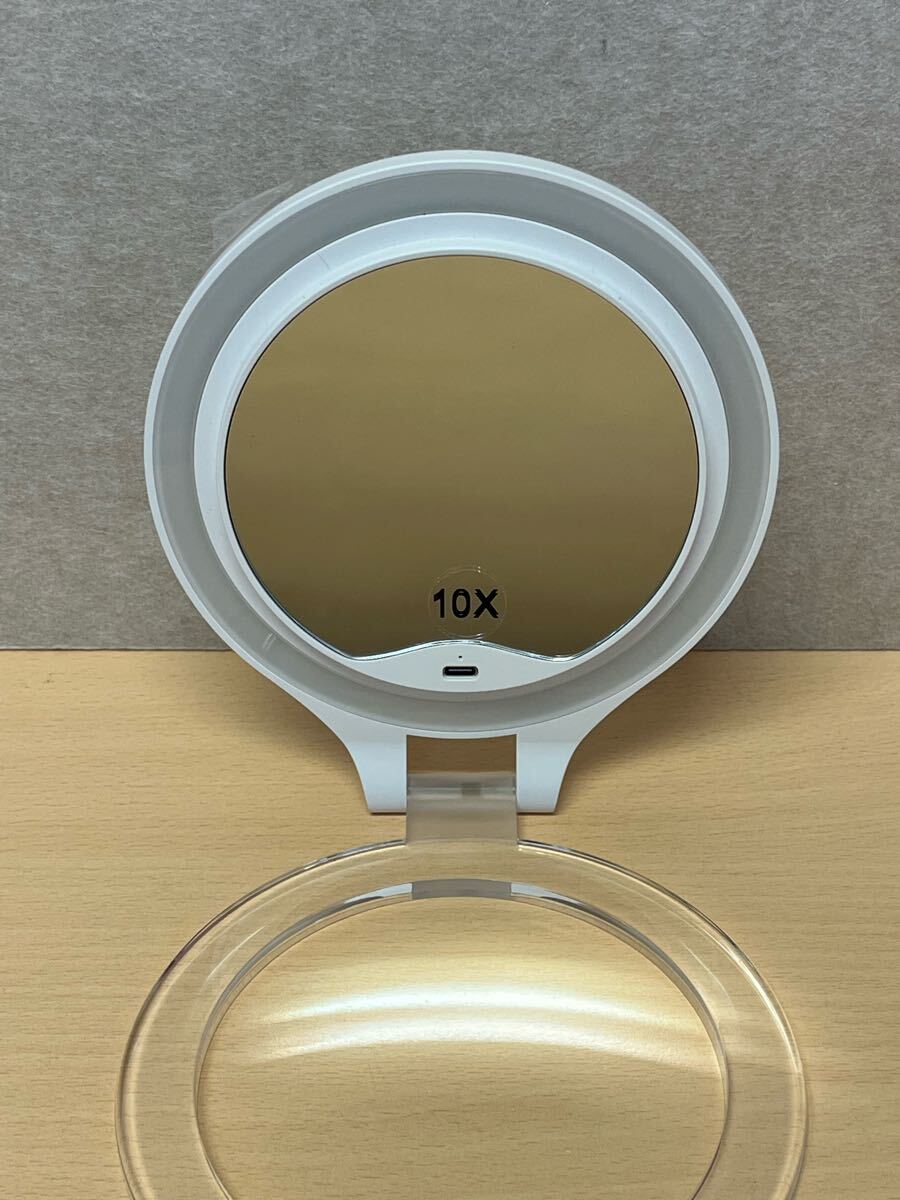 y021013a LED ライト 付き ミラー Luxspire LEDライト 鏡 化粧鏡 タッチ式 USB充電　折りたたみ