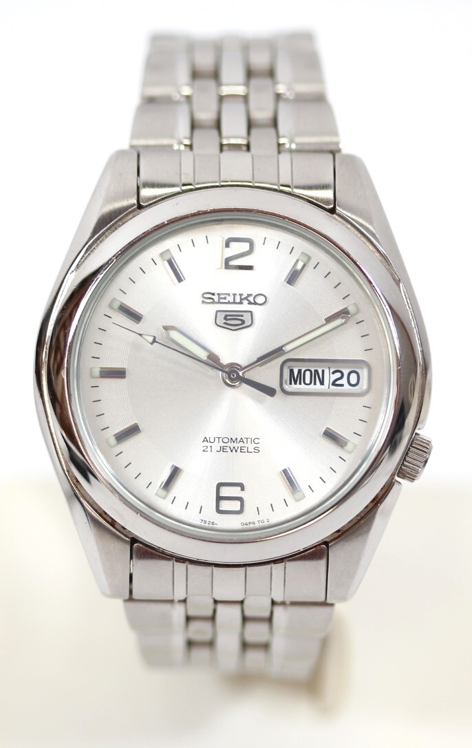 Y6667#◆中古品◆SEIKO セイコー5 21石 裏スケ デイデイト 7526-01V0_画像1