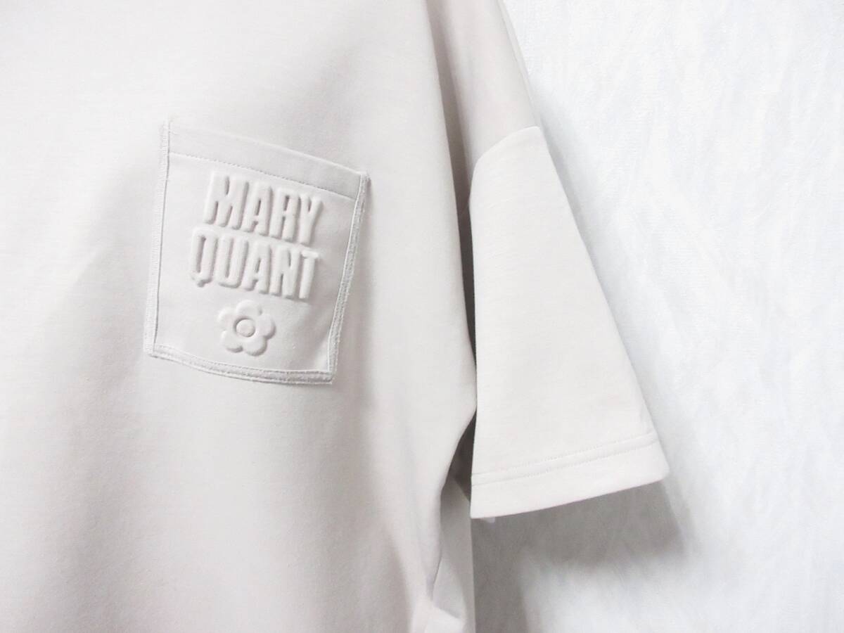 マリークワント MARY QUANT エンボスロゴポケットビッグ プルオーバー Tシャツ カットソー ベージュ 224-601704 M 亥5306