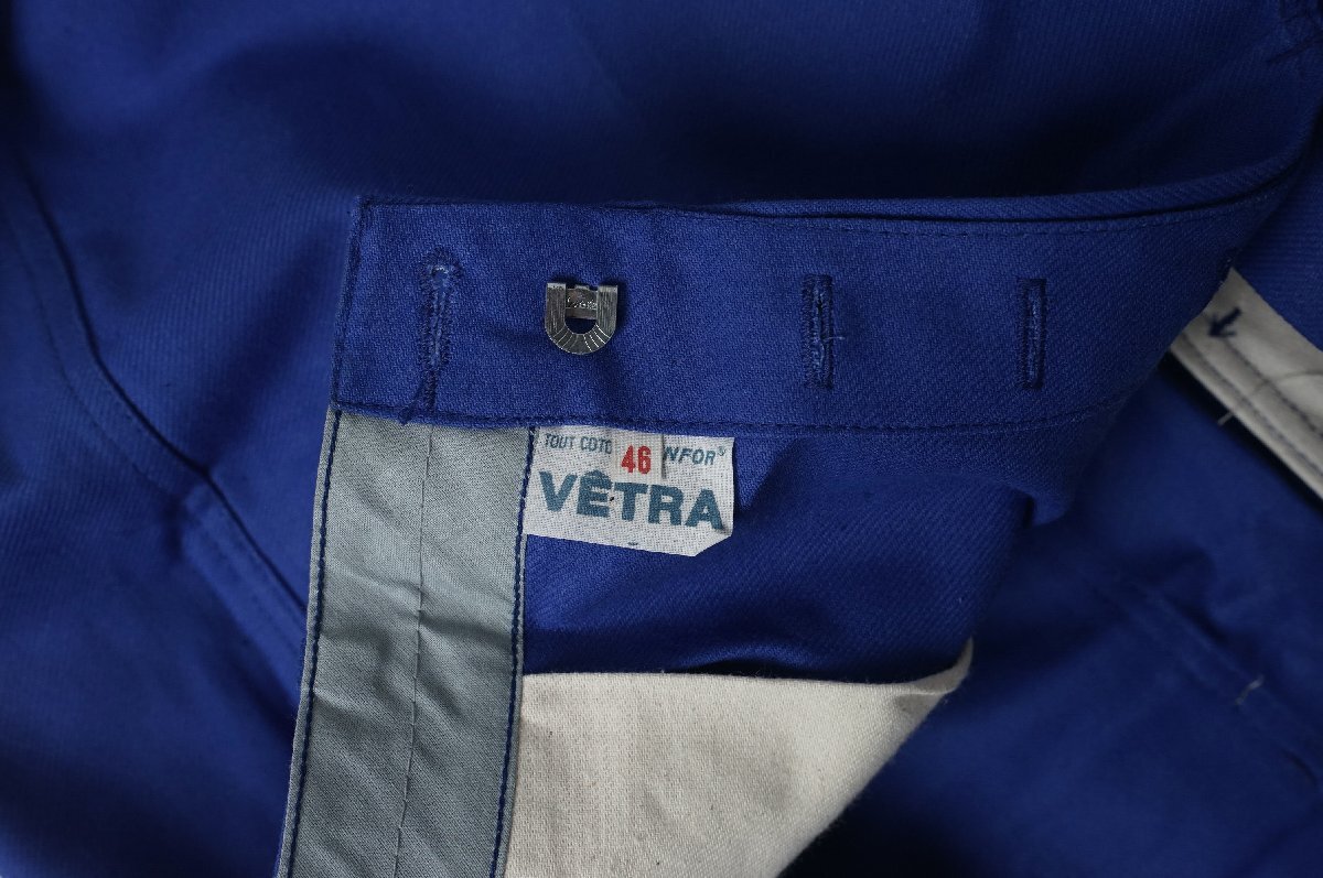 フランス ヴィンテージ べトラ VETRA コットンツイル ワークパンツ ブルー デッドストック [E361]