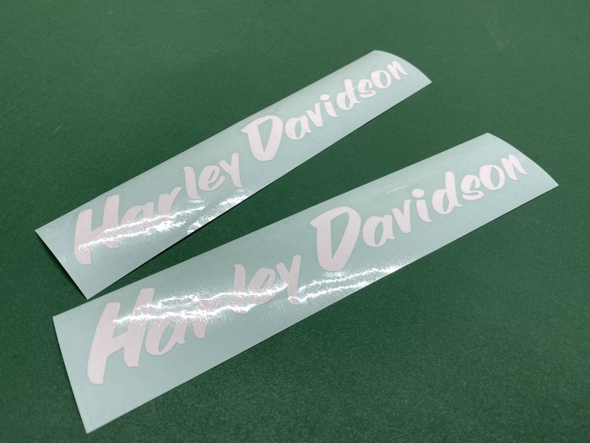 手描きレタリング文字ピンスト白ハーレーダビッドソン