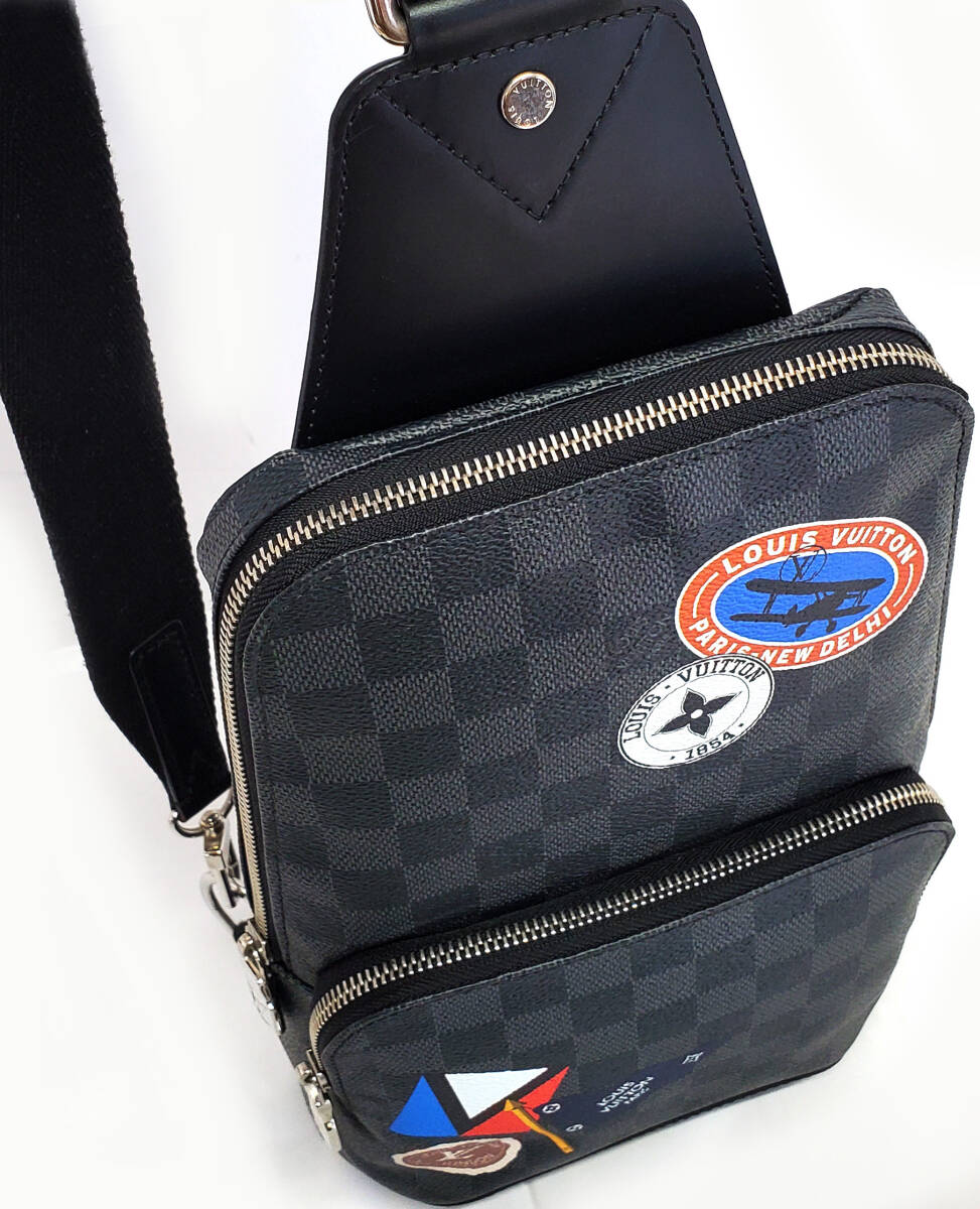 S070◆未使用【ルイヴィトン】アヴェニュー スリングバッグ グラフィット N41056◆トラベルステッカー ボディバッグ