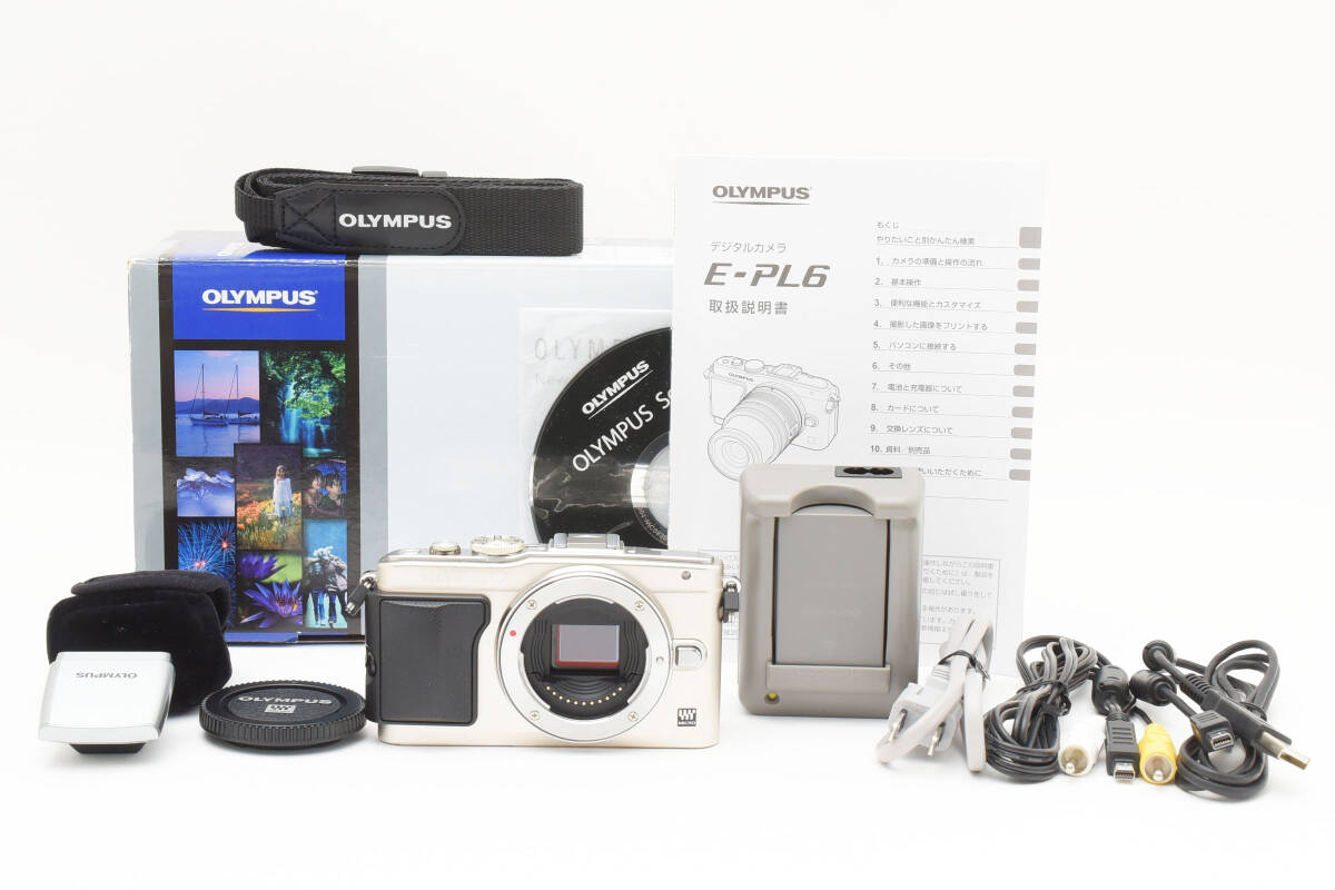 超美品 オリンパス E-PL6 ミラーレスデジタルカメラ ボディ シャッター回数3234 フラッシュ付き シルバー Olympus 520