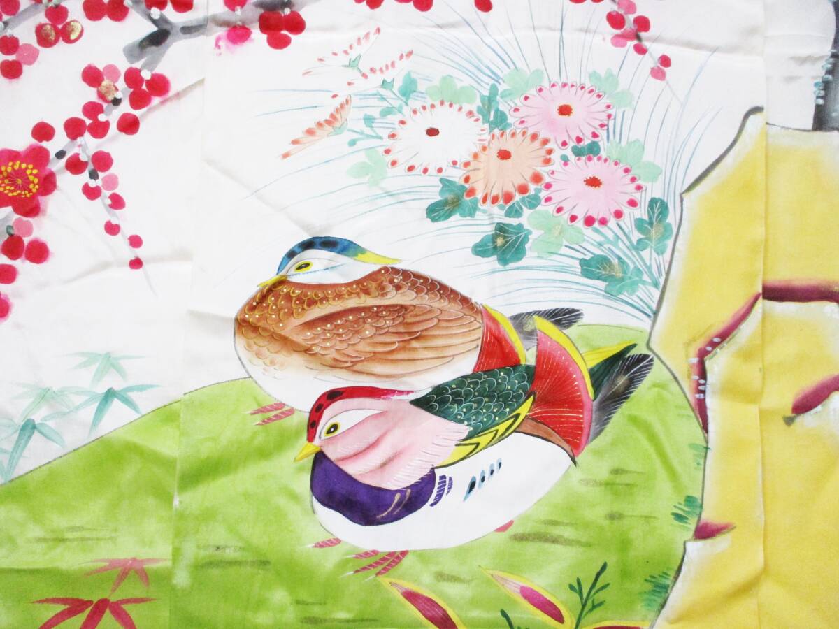 ジャムルK》 Qhc0423-126◇◇ 花嫁のれん 花嫁暖簾 3巾 鴛鴦 竹