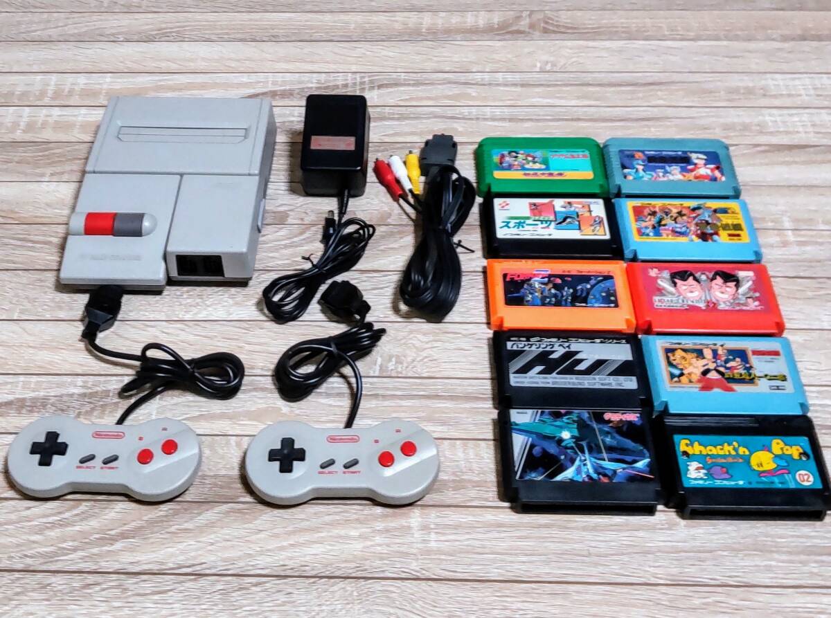 ニューファミコン 本体 一式 ゲーム10本 HVC-101 任天堂 AV ニューファミコン 本体 一式 ゲーム10本 HVC-101 任天堂 AV