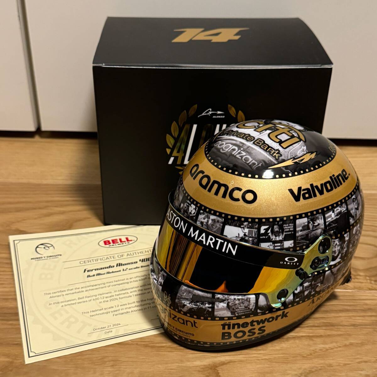証明書付】F1参戦400戦記念 1/2ヘルメット フェルナンド 証明書付】F1参戦400戦記念 1/2ヘルメット フェルナンド