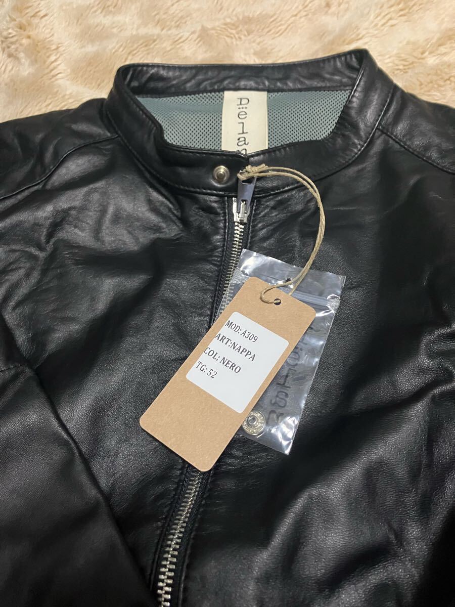 [ новый товар ]DELAN Single Rider's napa кожа 52 XL~XXL чёрный черный 