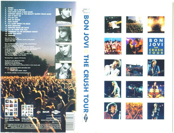輸入VHS Bon Jovi Crush Tour 4400533313 ISLAND /00300