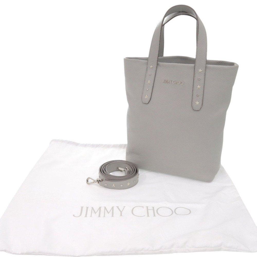  прекрасный товар Jimmy Choo SOFIA 2WAY Star заклепки кожа серый сумка на плечо 0647 JIMMY CHOO