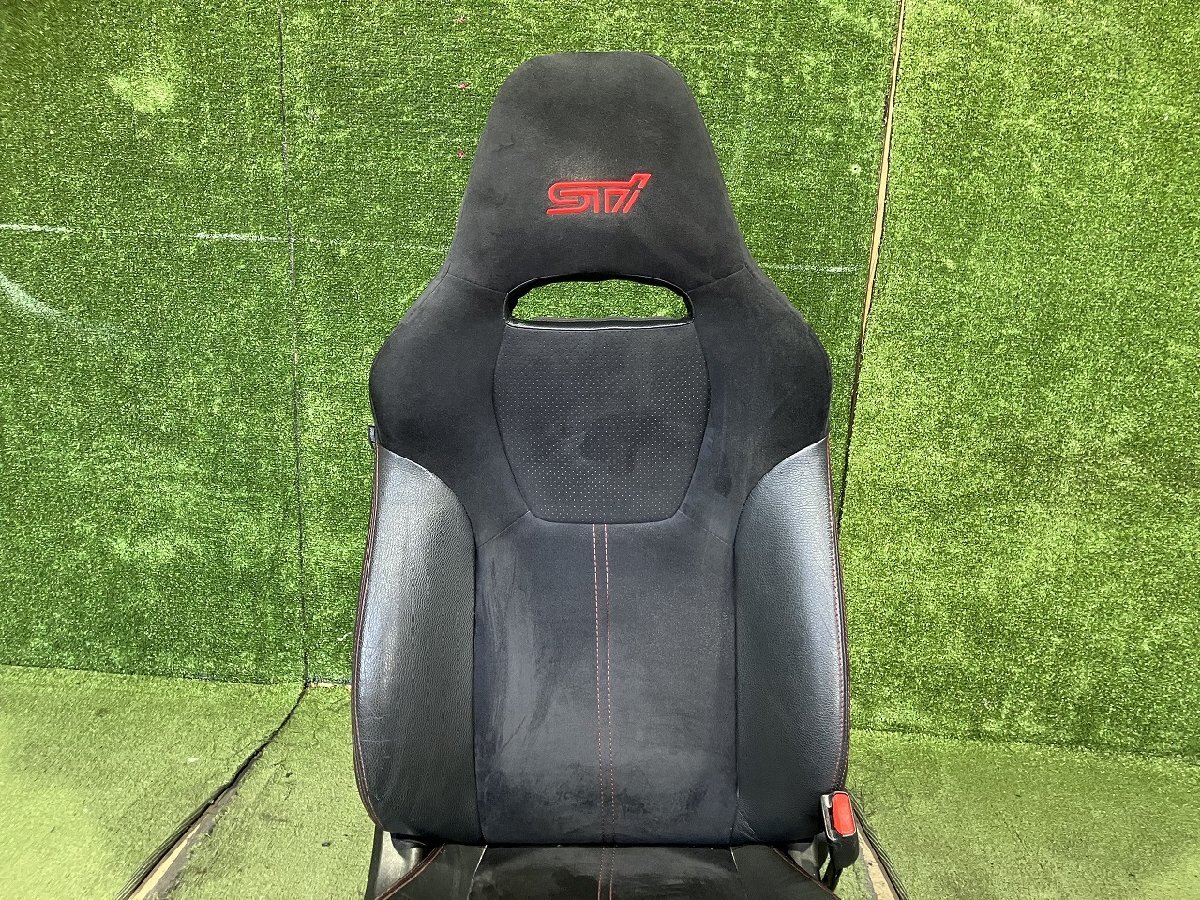 [Y управление 77356 H21 Impreza WRX GRF]* чёрный полукожаный красная отстрочка водительское сиденье водительское сиденье электрический энергия STi Logo входить * отделка G60
