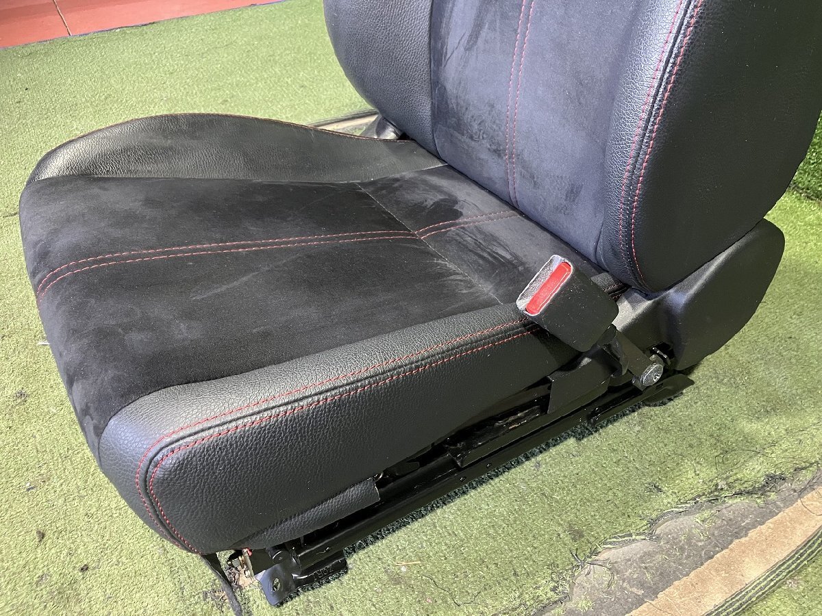 [Y управление 77356 H21 Impreza WRX GRF]* чёрный полукожаный красная отстрочка водительское сиденье водительское сиденье электрический энергия STi Logo входить * отделка G60