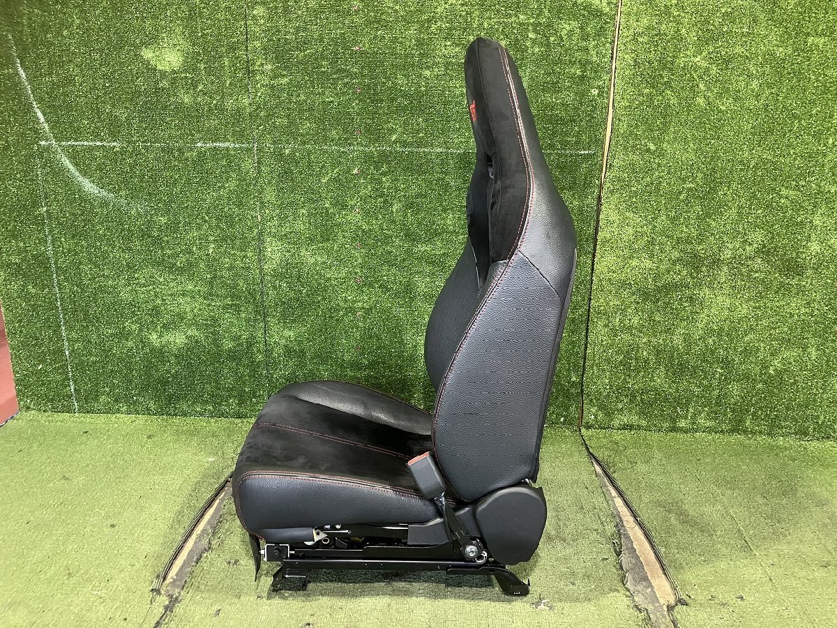 [Y управление 77356 H21 Impreza WRX GRF]* чёрный полукожаный красная отстрочка водительское сиденье водительское сиденье электрический энергия STi Logo входить * отделка G60