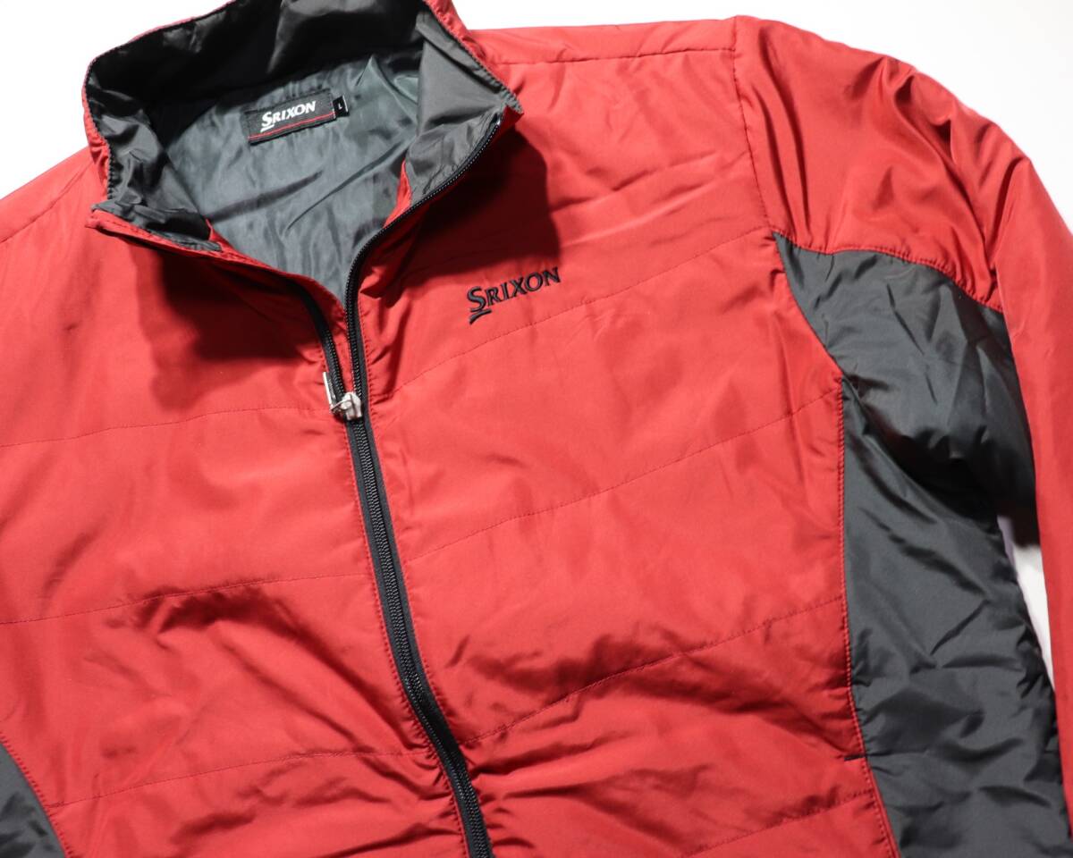 SRIXON▲中綿入り▲ゴルフウェア▲赤×グレー▲サイズL