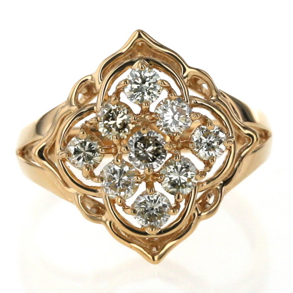 k18 フラワーデザインのリング 楽天市場】〈18金・プラチナ〉透かしレースリング“ovalflower