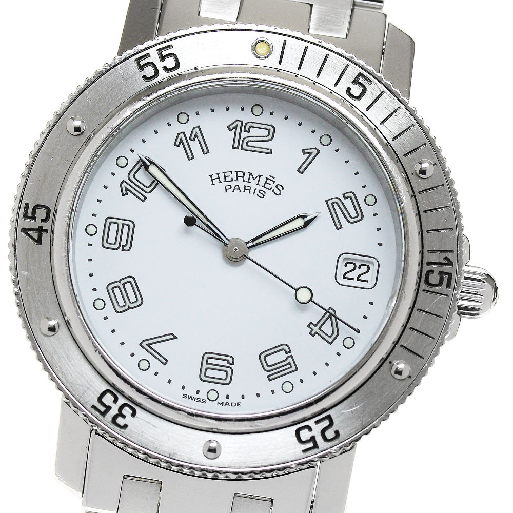 エルメス HERMES CL7.710 クリッパー ダイバー デイト クォーツ メンズ _867046