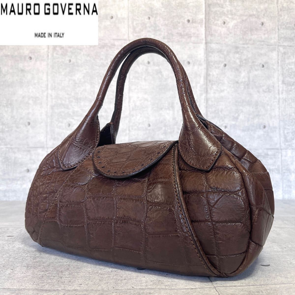 美品 MAURO GOVERNA マウロゴヴェルナ マットクロコダイル 美品 MAURO GOVERNA マウロゴヴェルナ マットクロコダイル