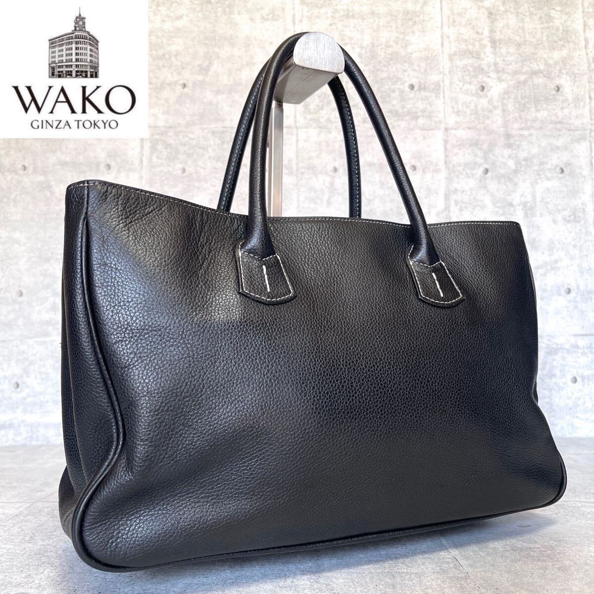 良品 WAKO ワコウ 銀座 和光 ブラック 黒 シボ革 レザー 良品 WAKO ワコウ 銀座 和光 ブラック 黒 シボ革 レザー