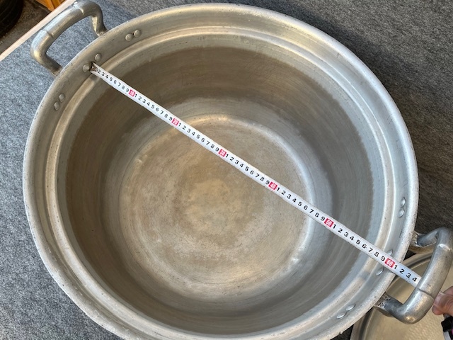 送料込>①鍋蓋付き 60cm 業務用 アルミ 鍋 両手鍋 打ち出し 送料込>①鍋蓋付き 60cm 業務用 アルミ 鍋 両手鍋 打ち出し