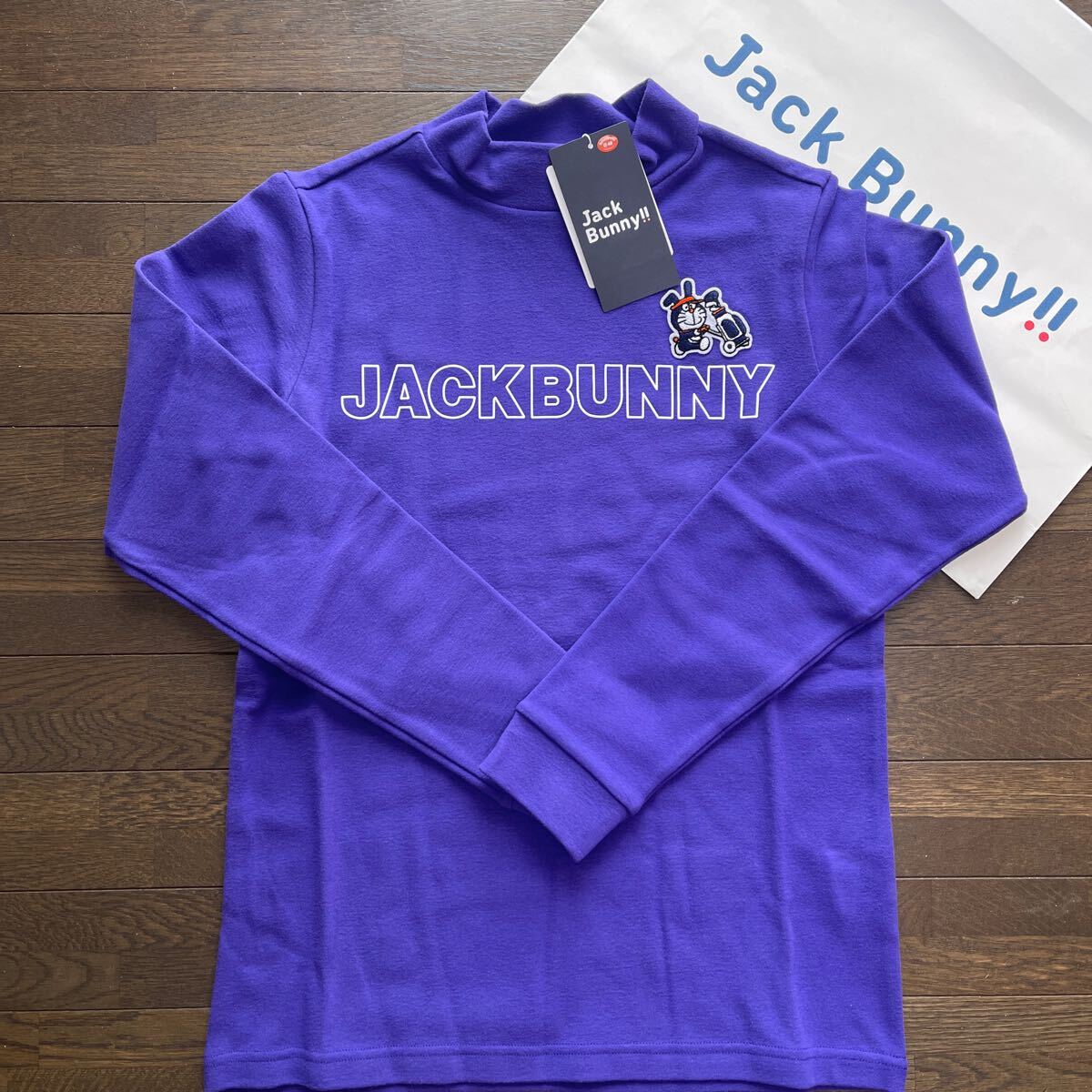 送料無料ジャックバニーbyパーリーゲイツLADIES JACK BUNNY×ドラえもんコラボモックネックシャツ起毛ベア天竺保温性STRETCH (大特価1)新品