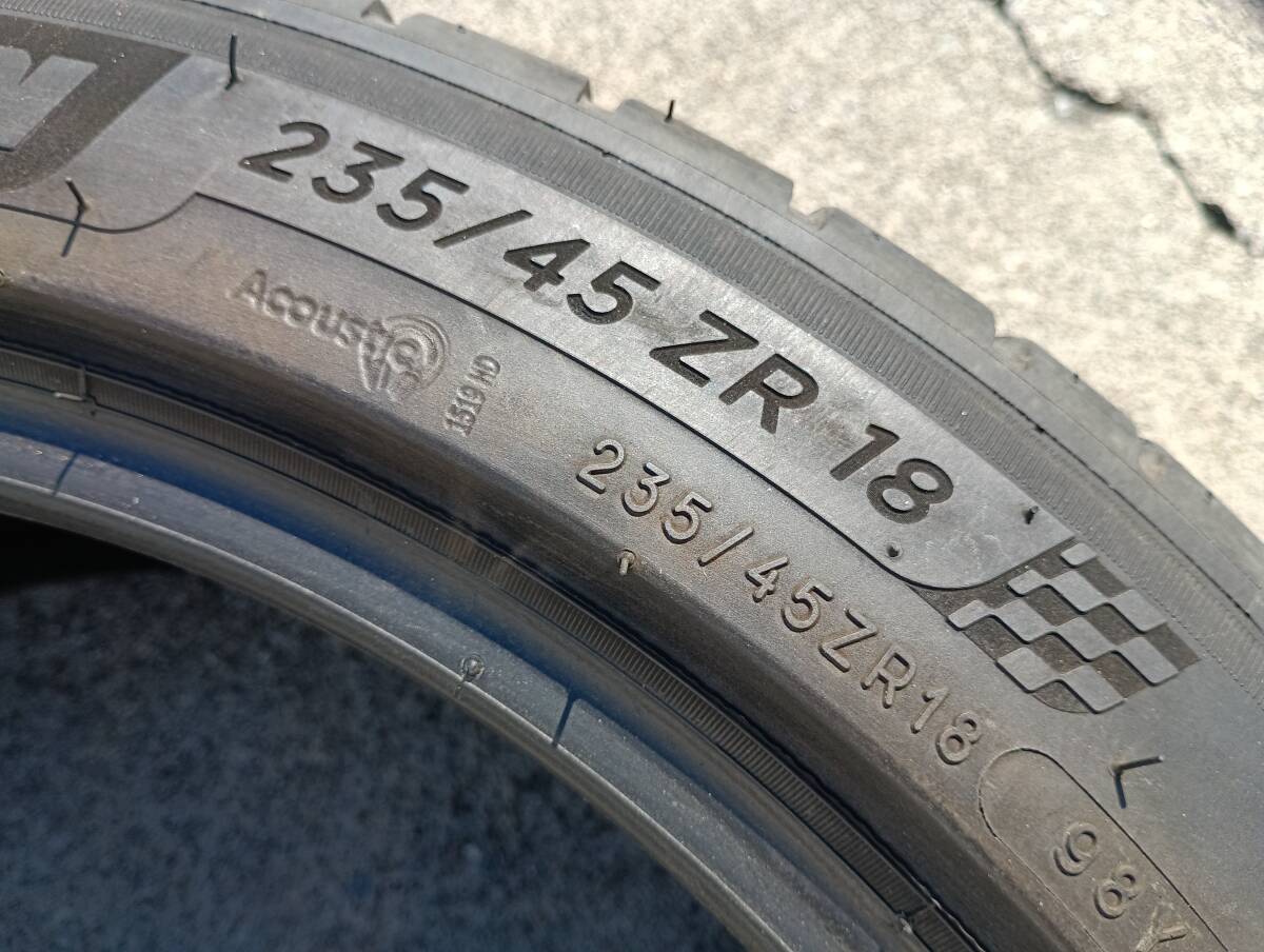 MICHELIN ミシュラン PILOTSPORT4 タイヤ２本セット 235/45 ZR18 98Y 製造周年：1219 タイヤ溝：約4.5ｍｍ　S3386 _画像5