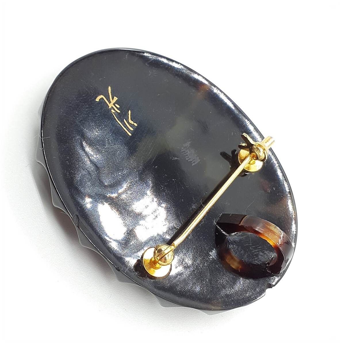 13.5g べっ甲 鼈甲 川崎川光 象嵌 螺鈿細工 金蒔絵 作家物 銘 13.5g べっ甲 鼈甲 川崎川光 象嵌 螺鈿細工 金蒔絵 作家物 銘