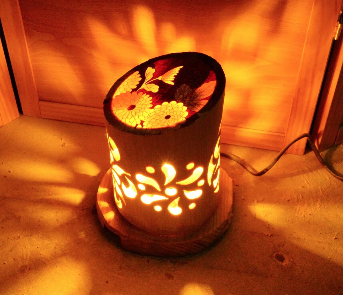 ◆両面彫◆竹灯り・竹あかり・竹灯籠　 ～～ 癒しの灯り ★王光★～～_画像4