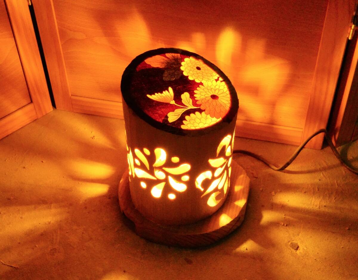 ◆両面彫◆竹灯り・竹あかり・竹灯籠　 ～～ 癒しの灯り ★王光★～～_画像2