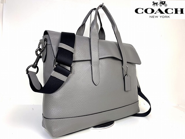美品★送料無料★ コーチ メンズ COACH ハミルトン ペブルド レザー ブリーフ 2Way ビジネスバッグ ショルダー ビジネストート