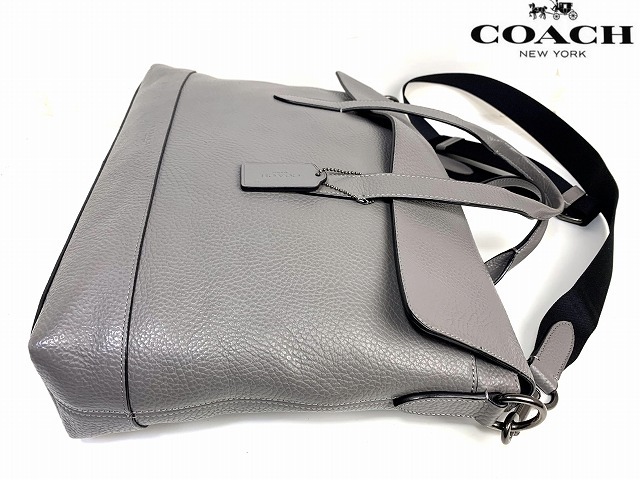 美品★送料無料★ コーチ メンズ COACH ハミルトン ペブルド レザー ブリーフ 2Way ビジネスバッグ ショルダー ビジネストート