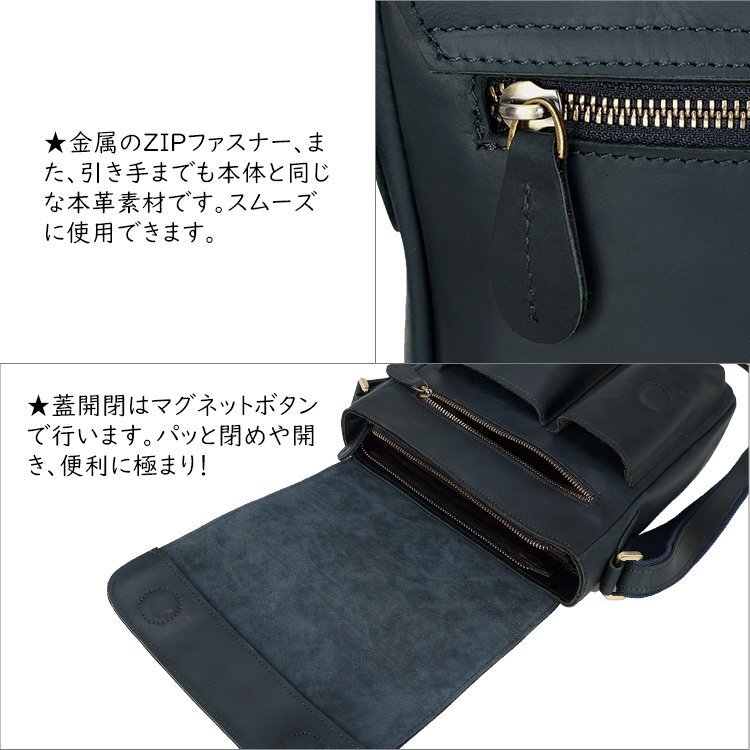 TIDING ラウンドZIP 厚手牛革 本革 メッセンジャーバッグ 斜め TIDING ラウンドZIP 厚手牛革 本革 メッセンジャーバッグ 斜め