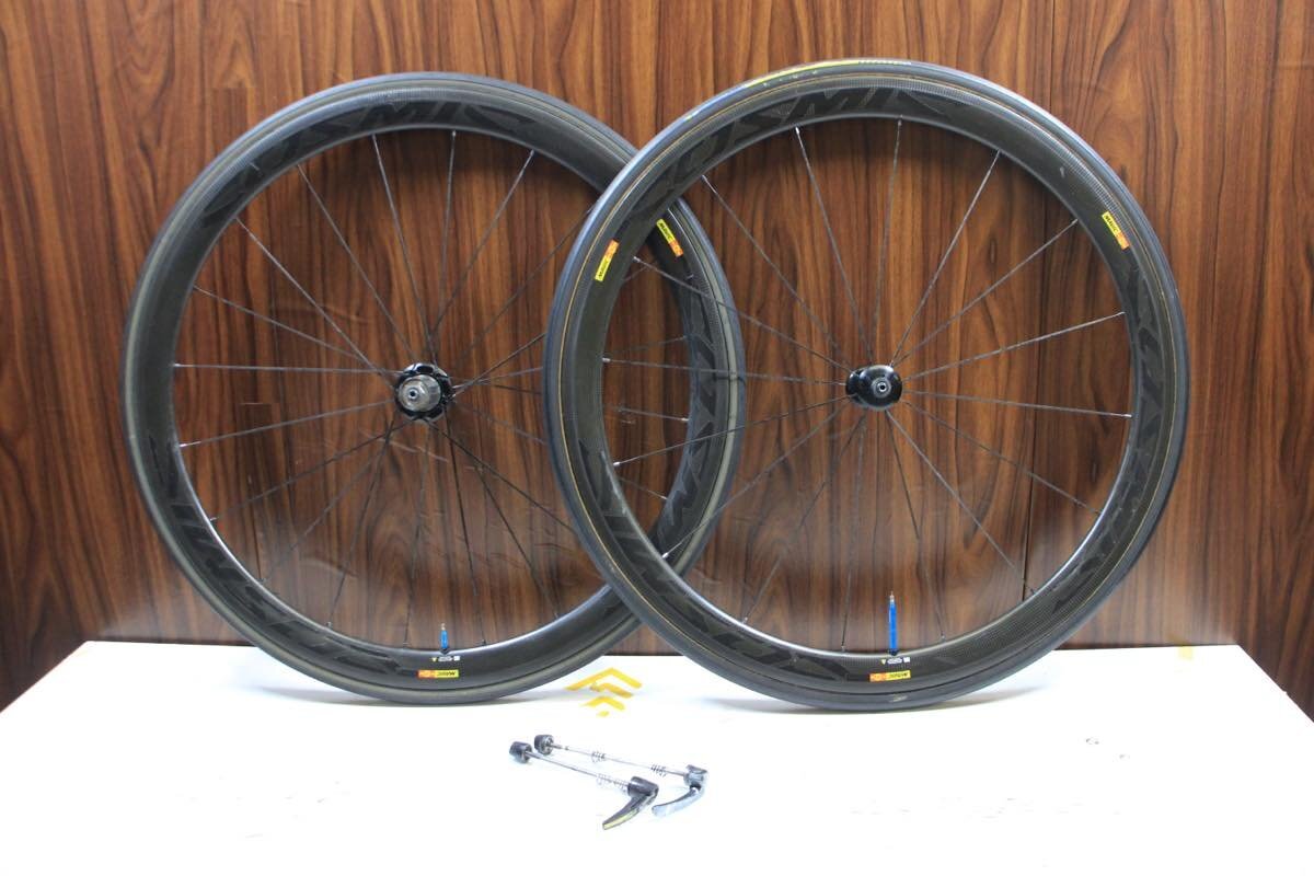 ○MAVIC マビック COSMIC CARBONE 40 RIM シマノフリー 11/12s対応 チューブラー カーボンホイールセット