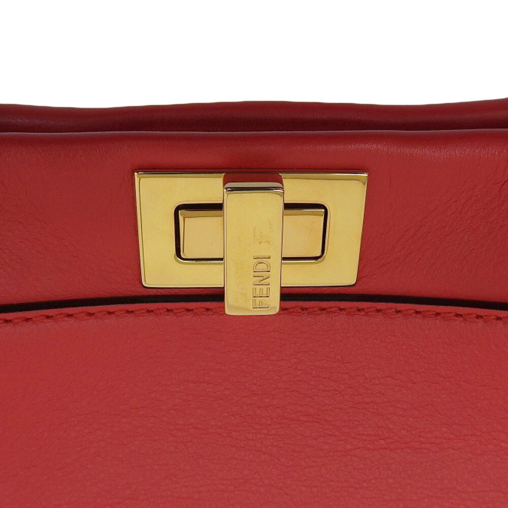 【中古】FENDI フェンディ ピーカブーミニ 2WAY ハンドバッグ ショルダーバッグ 斜め掛け レッド レザー レディース【質屋】